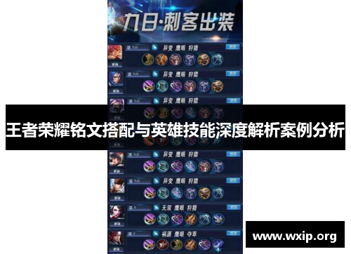 王者荣耀铭文搭配与英雄技能深度解析案例分析